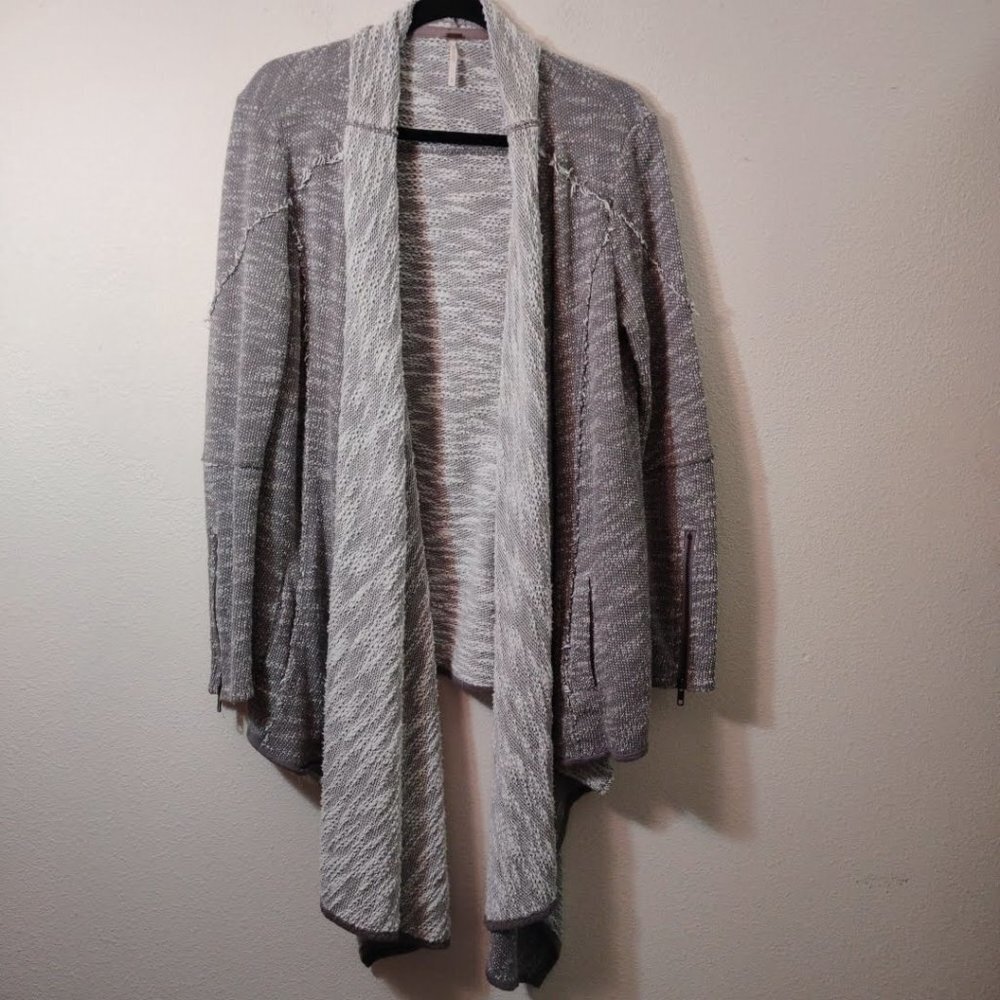 Free People Gray In The Loop French Terry Cardigan